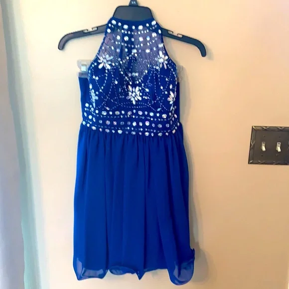 open lace back dress Amazon.com: B. Darlin Womens Juniors Sleeveless Mini Fit & Flare Dress Blue  13/14 : Clothing, Shoes & Jewelry main image 0